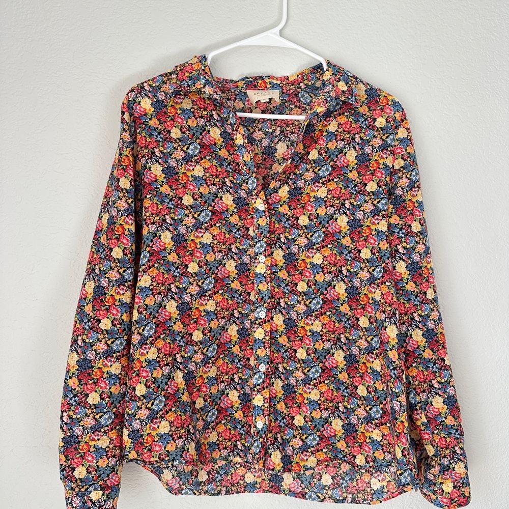 Sézane Pierro shirt in a floral print, organic cotton. - Picture 2 of 6